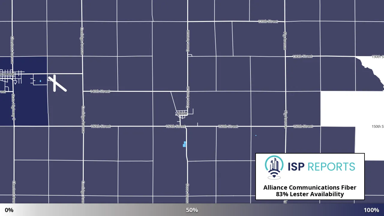 Lester, IA map of internet availability