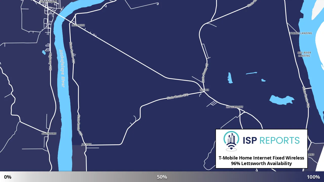 Lettsworth, LA map of internet availability