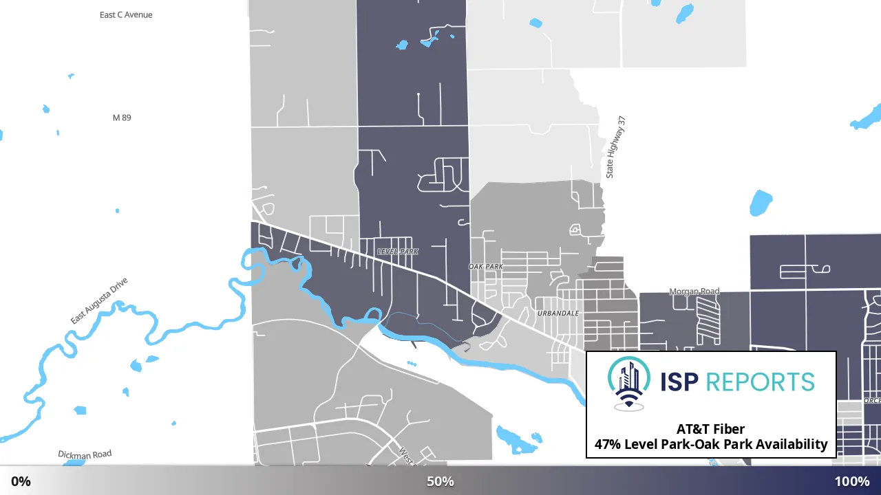 Level Park-Oak Park, MI map of internet availability