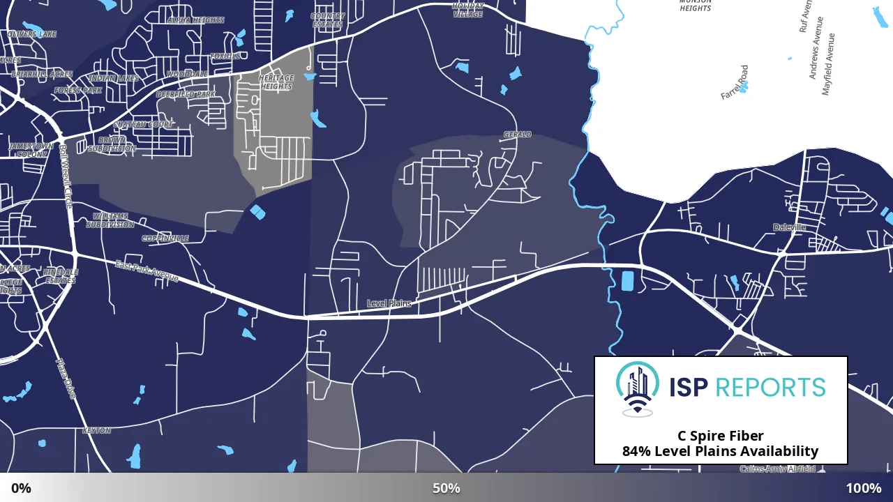 Level Plains, AL map of internet availability