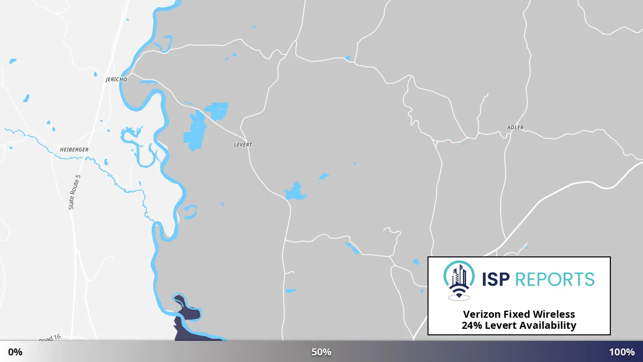 Levert, AL map of internet availability