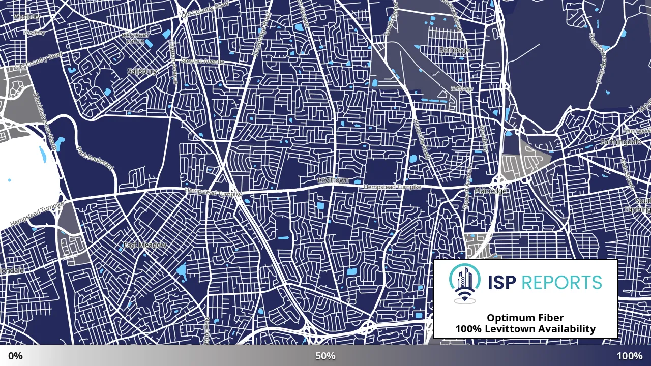 Levittown, NY map of internet availability