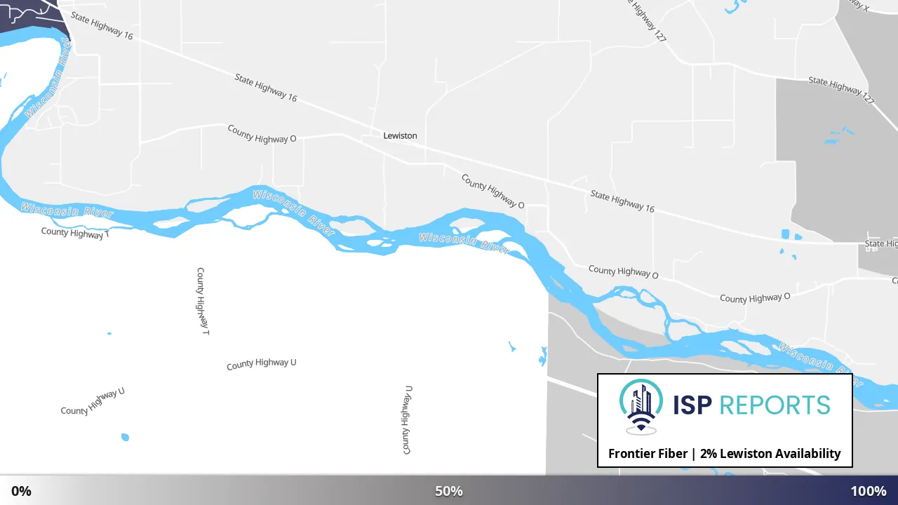 Lewiston, WI map of internet availability