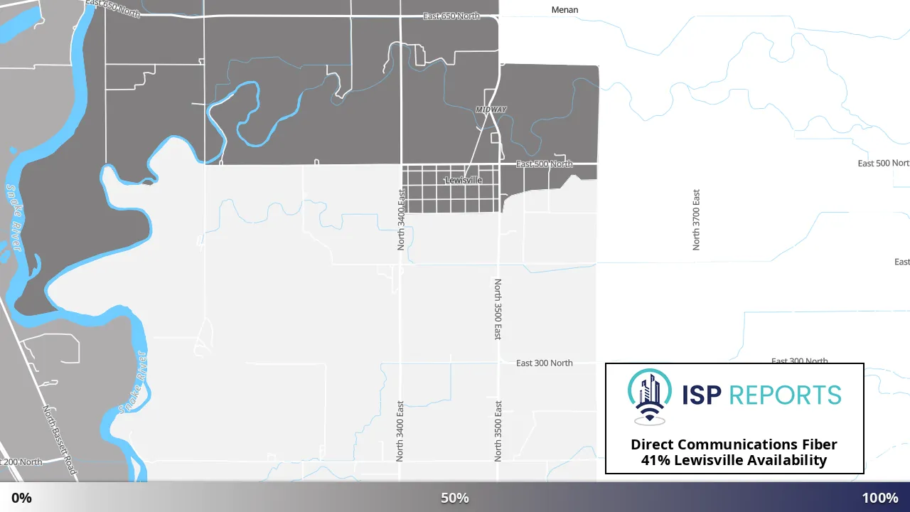 Lewisville, ID map of internet availability