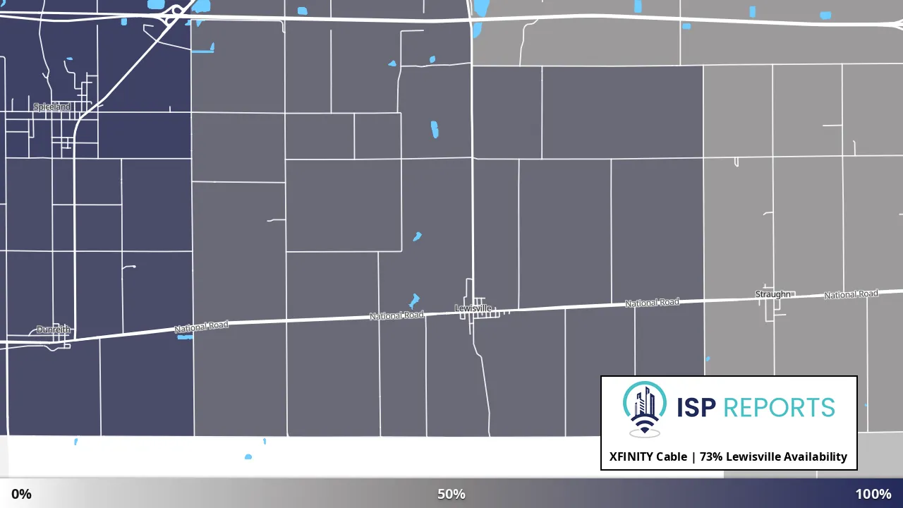 Lewisville, IN map of internet availability