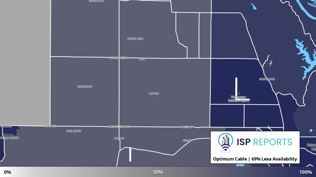 Lexa, AR map of internet availability
