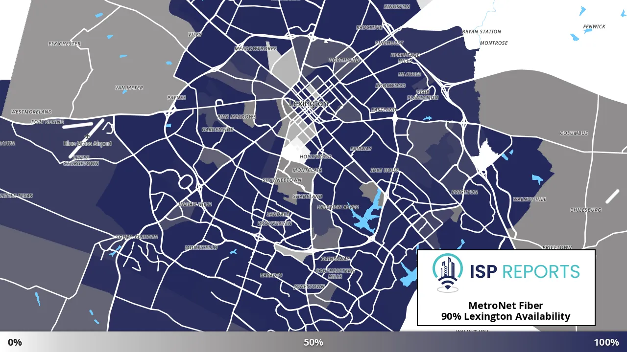 Lexington, KY map of internet availability