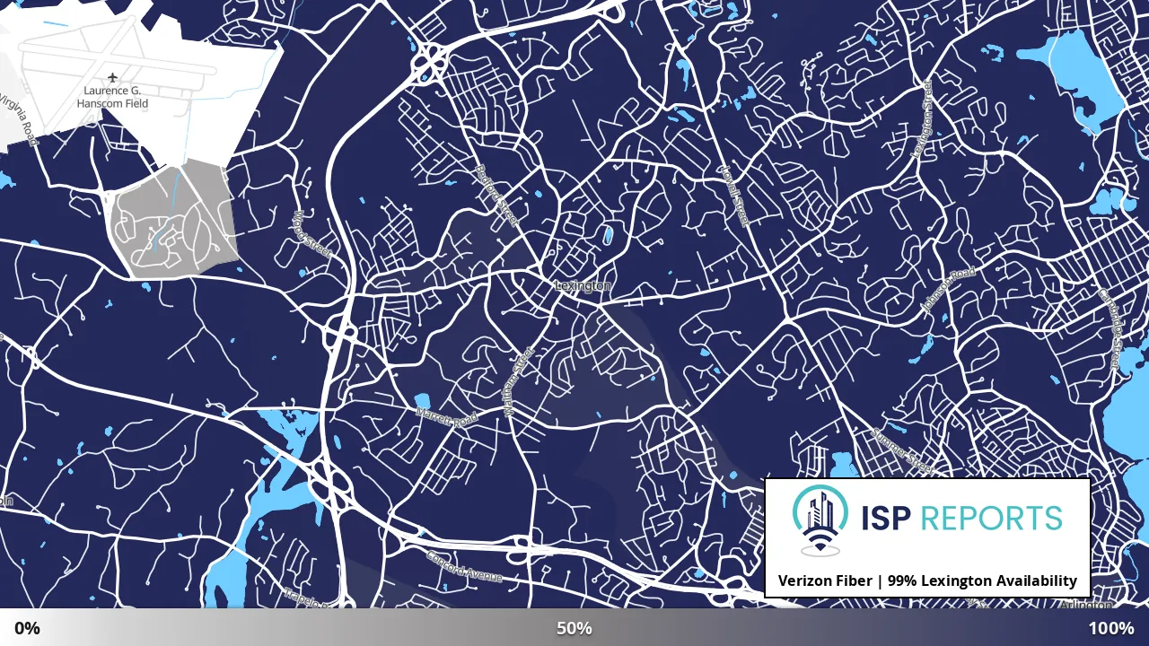 Lexington, MA map of internet availability