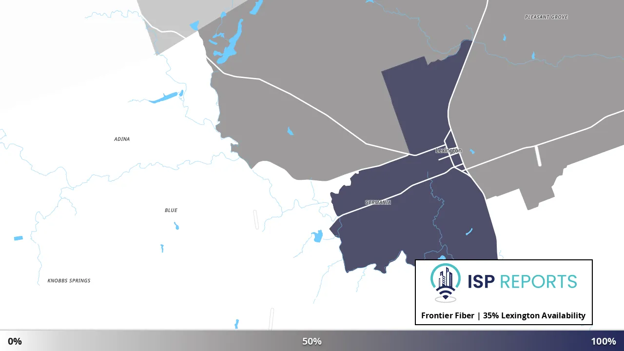 Lexington, TX map of internet availability
