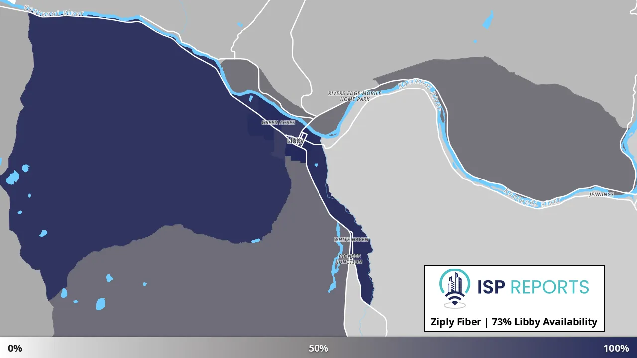 Libby, MT map of internet availability