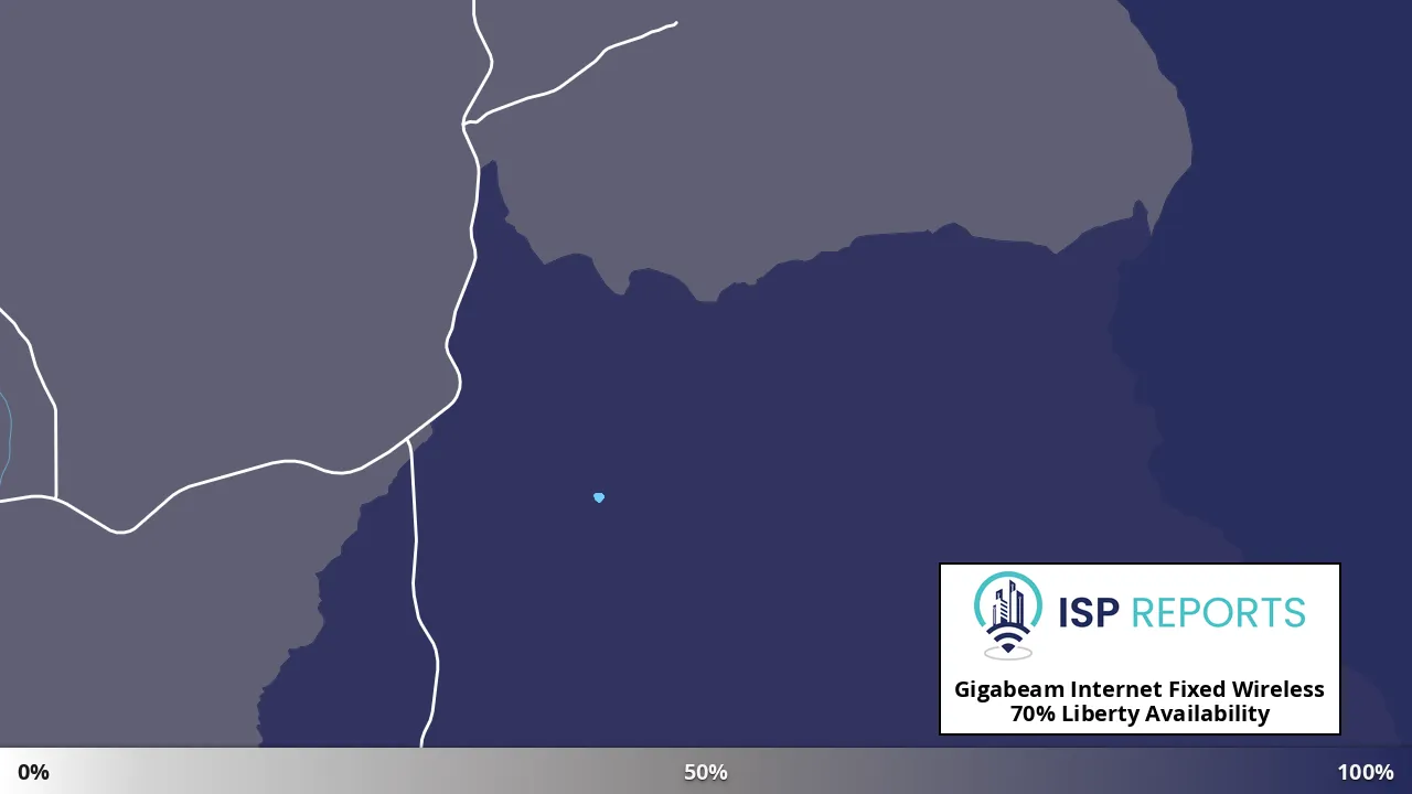 Liberty, WA map of internet availability