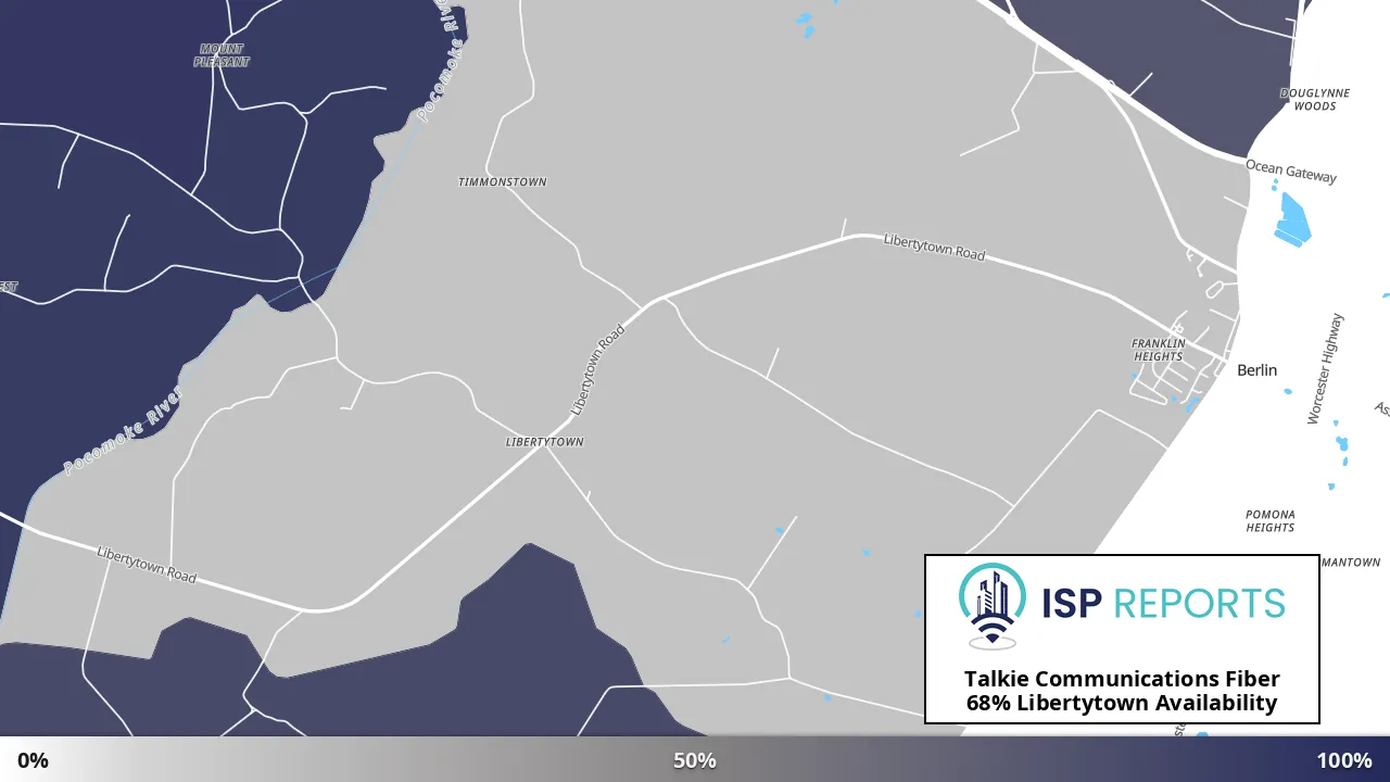 Libertytown, MD map of internet availability