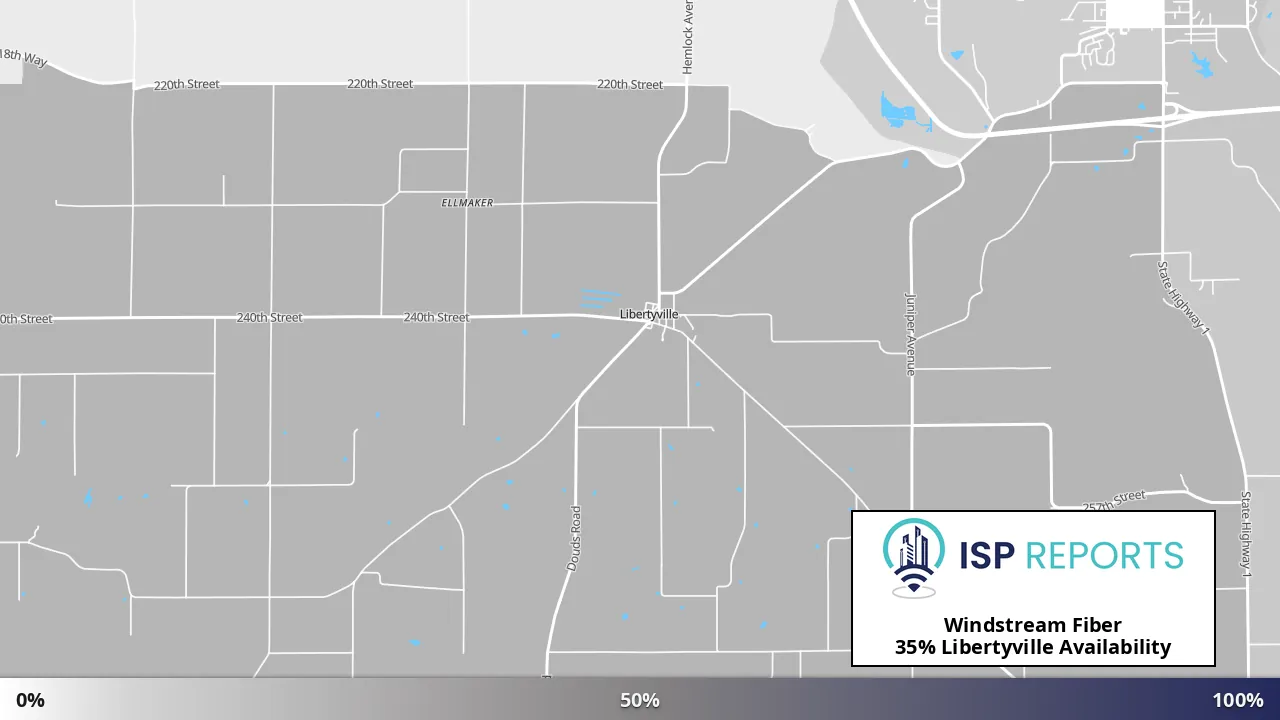 Libertyville, IA map of internet availability