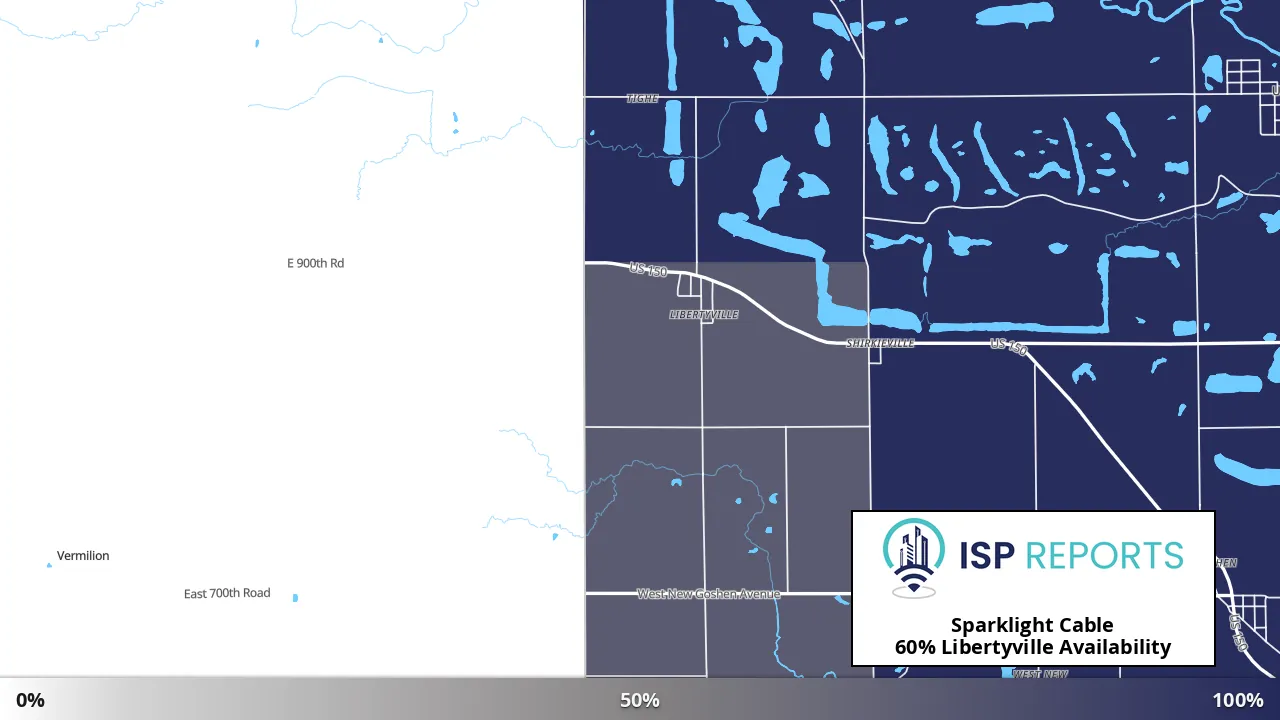 Libertyville, IN map of internet availability