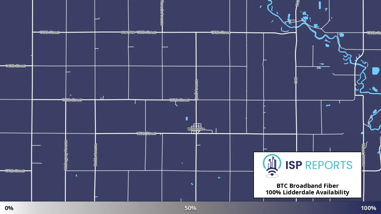 Lidderdale, IA map of internet availability