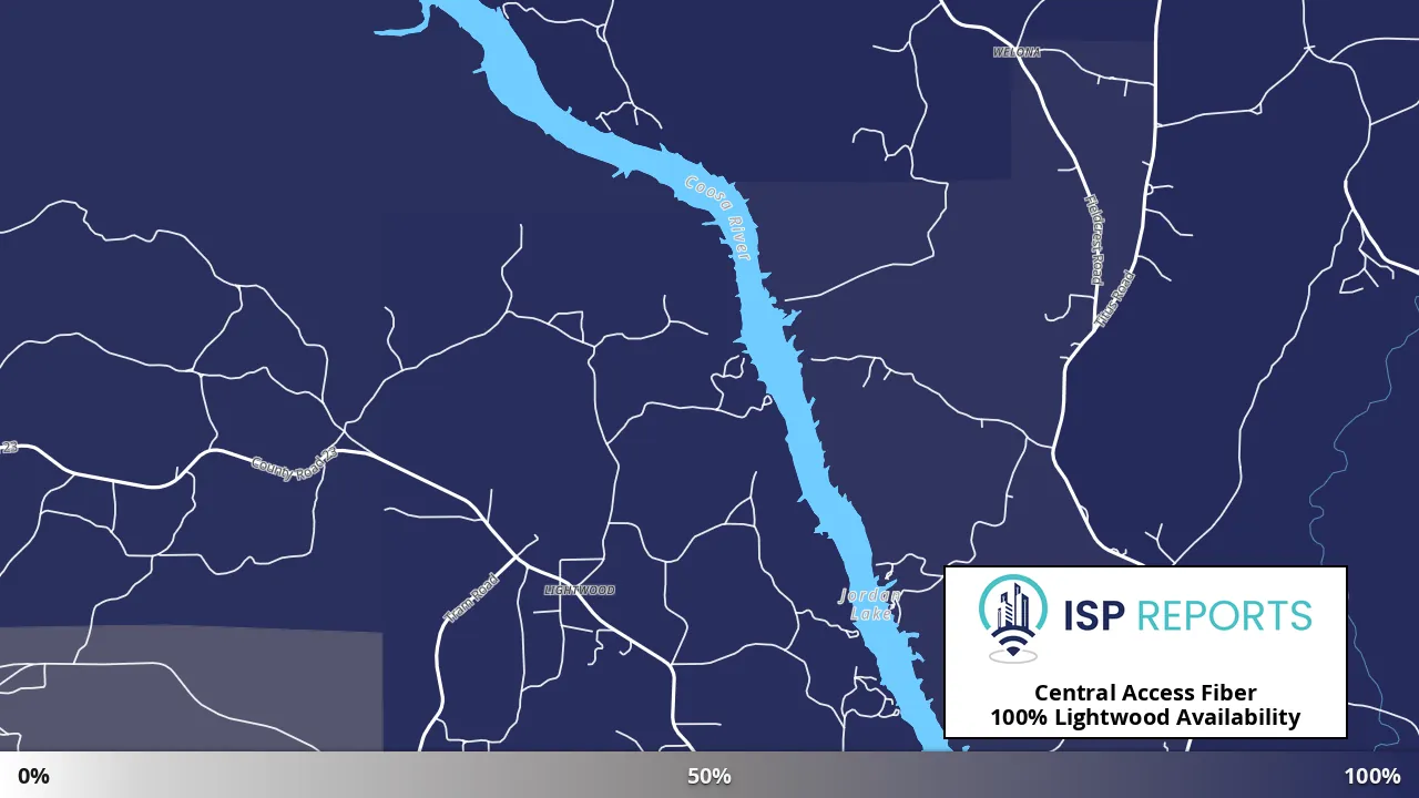 Lightwood, AL map of internet availability