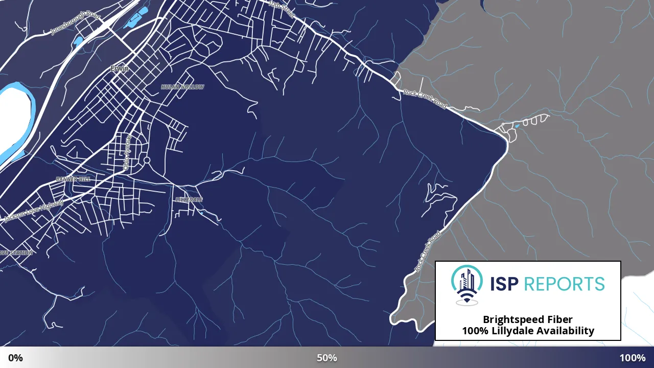 Lillydale, TN map of internet availability