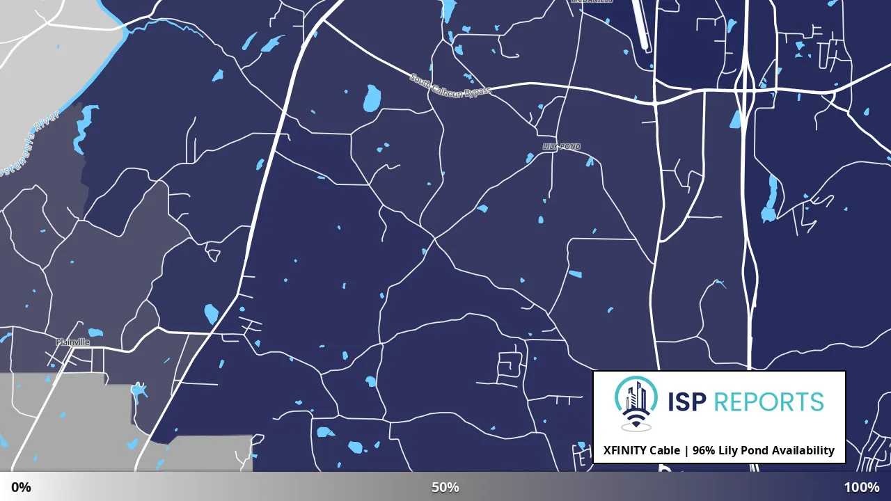 Lily Pond, GA map of internet availability
