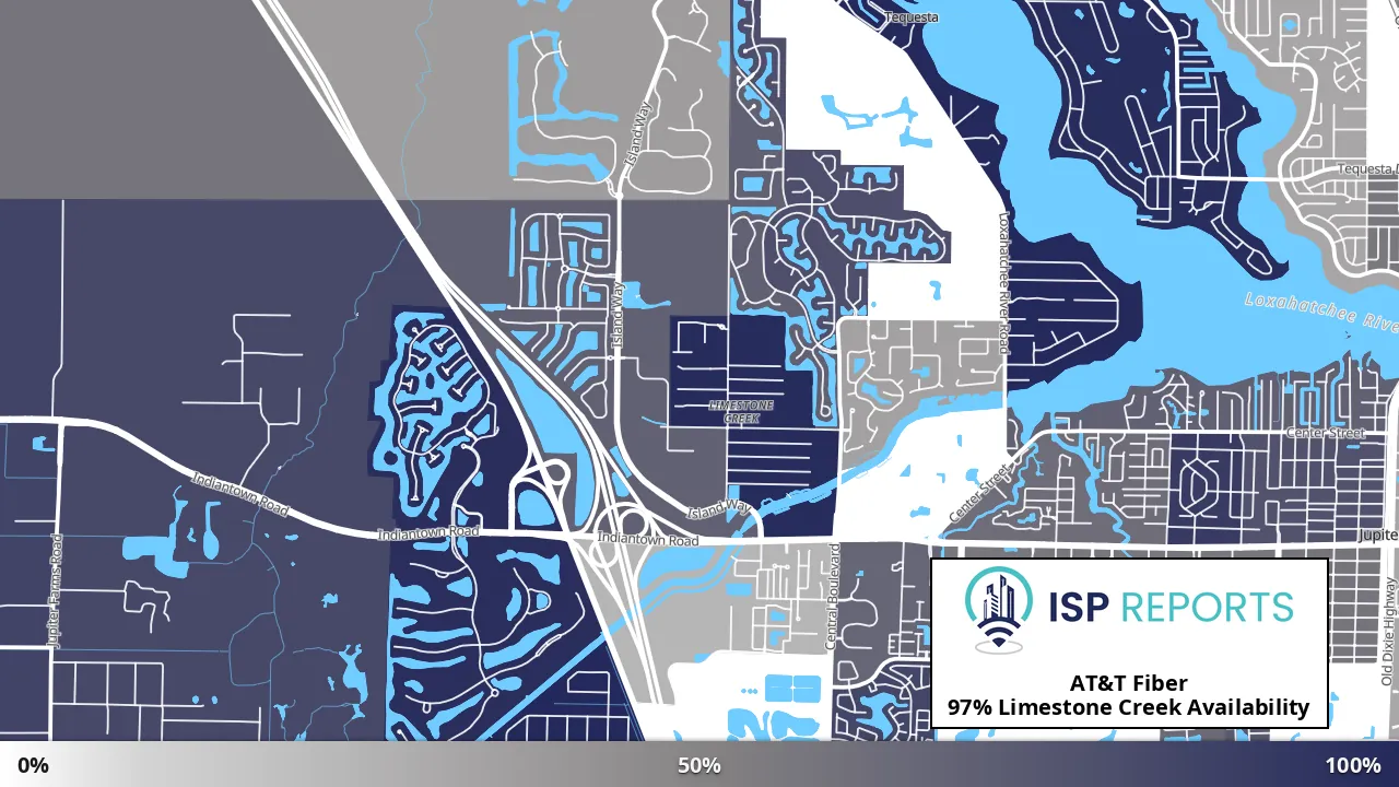 Limestone Creek, FL map of internet availability