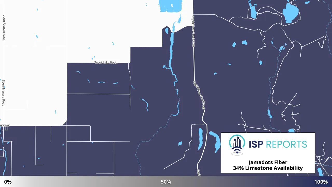 Limestone, MI map of internet availability