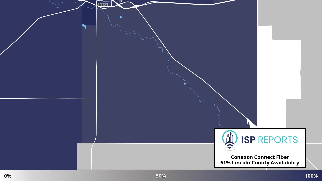 Lincoln County, CO map of internet availability