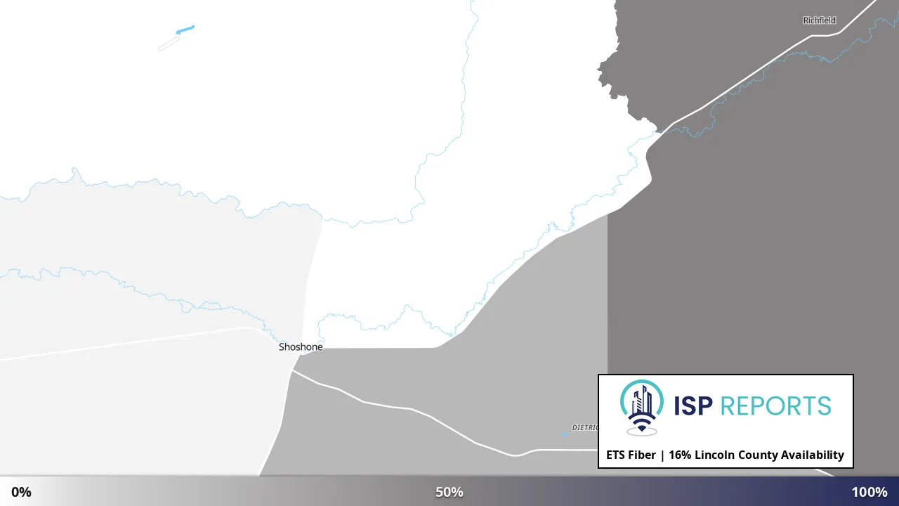 Lincoln County, ID map of internet availability