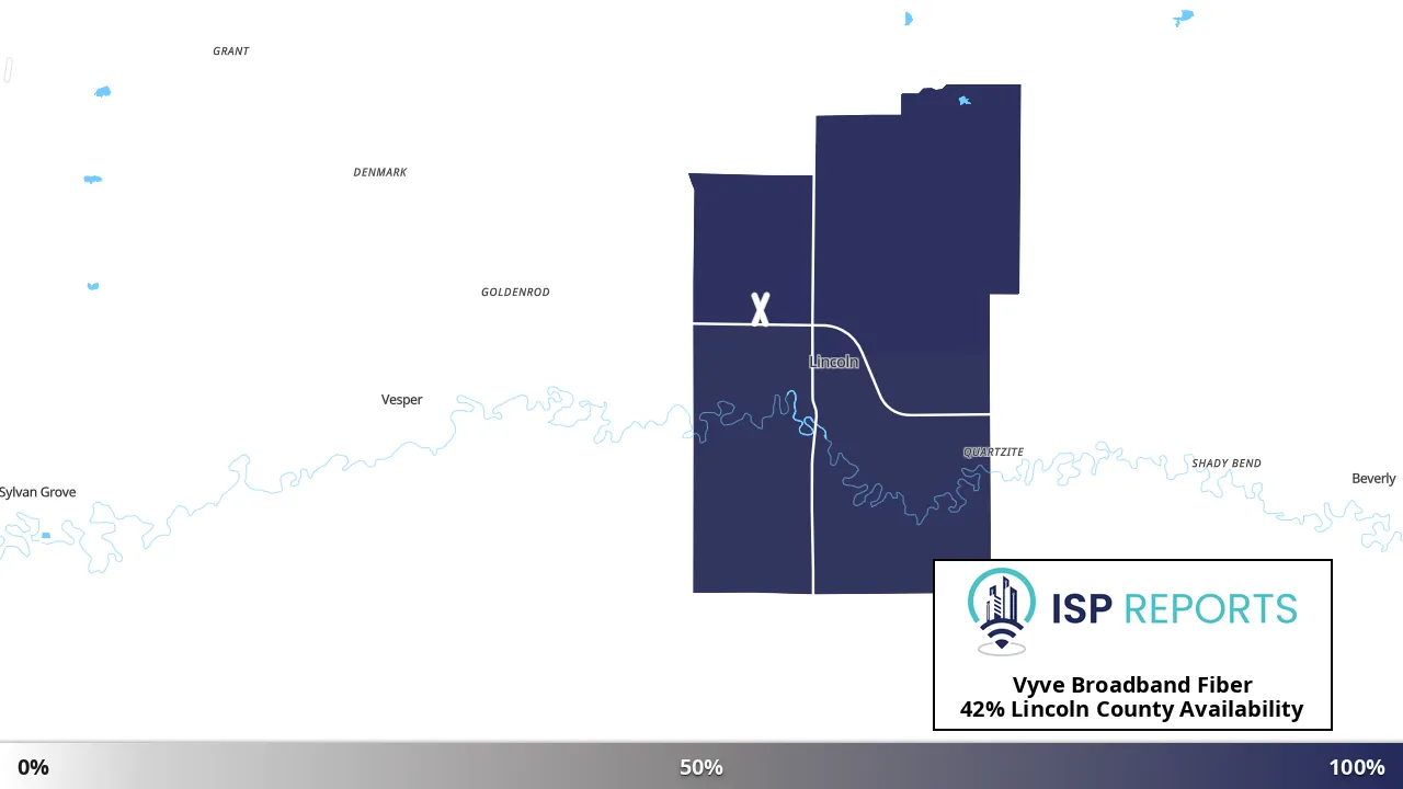 Lincoln County, KS map of internet availability