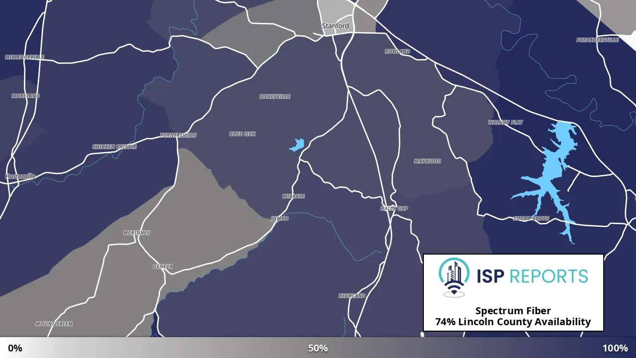 Lincoln County, KY map of internet availability