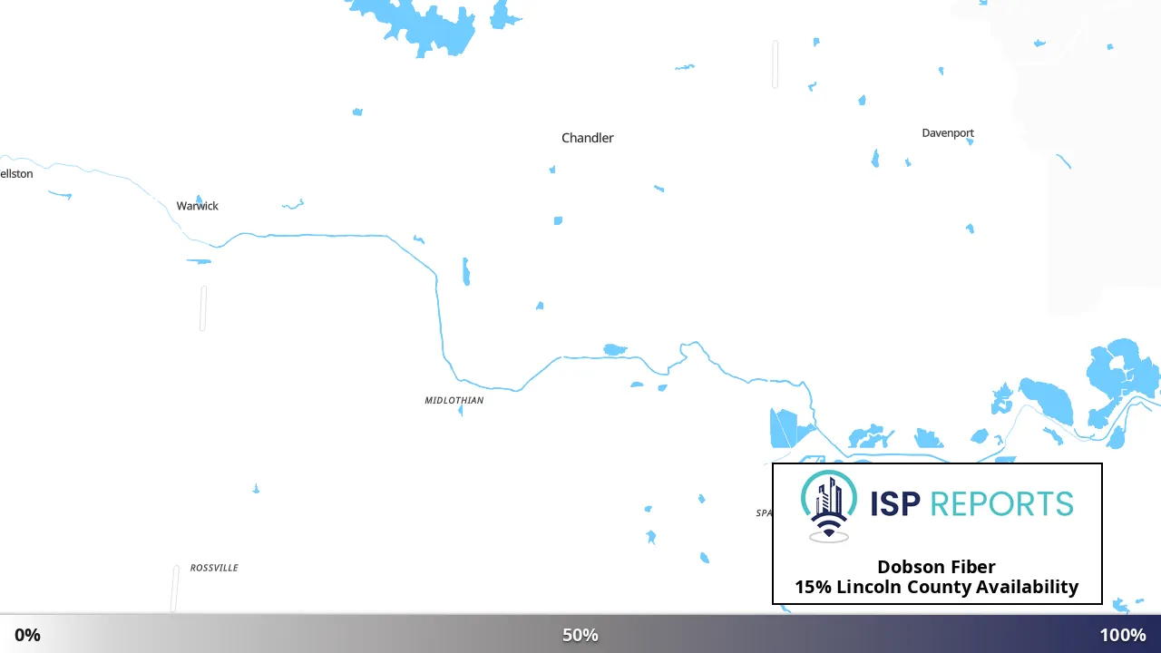 Lincoln County, OK map of internet availability