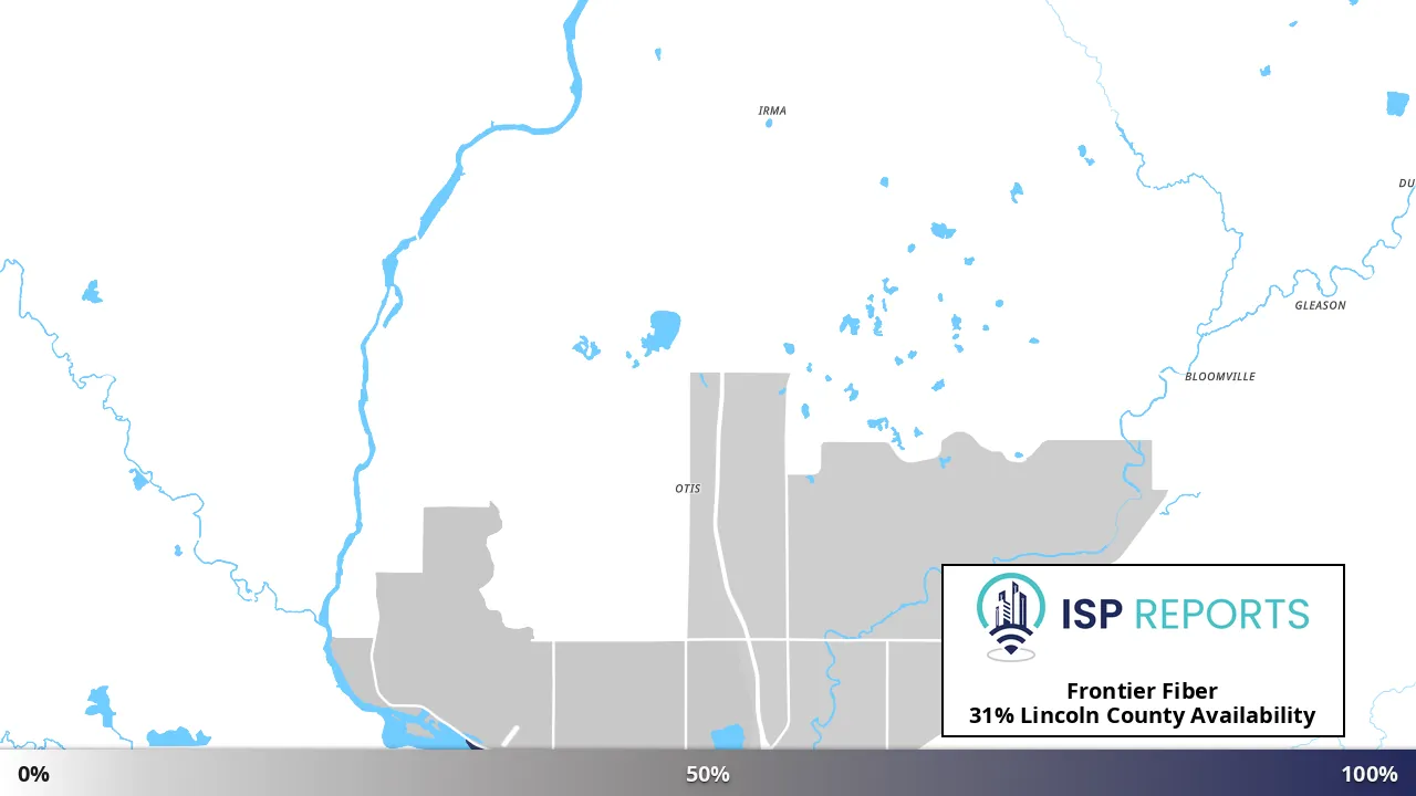 Lincoln County, WI map of internet availability