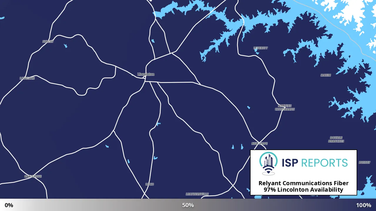 Lincolnton, GA map of internet availability