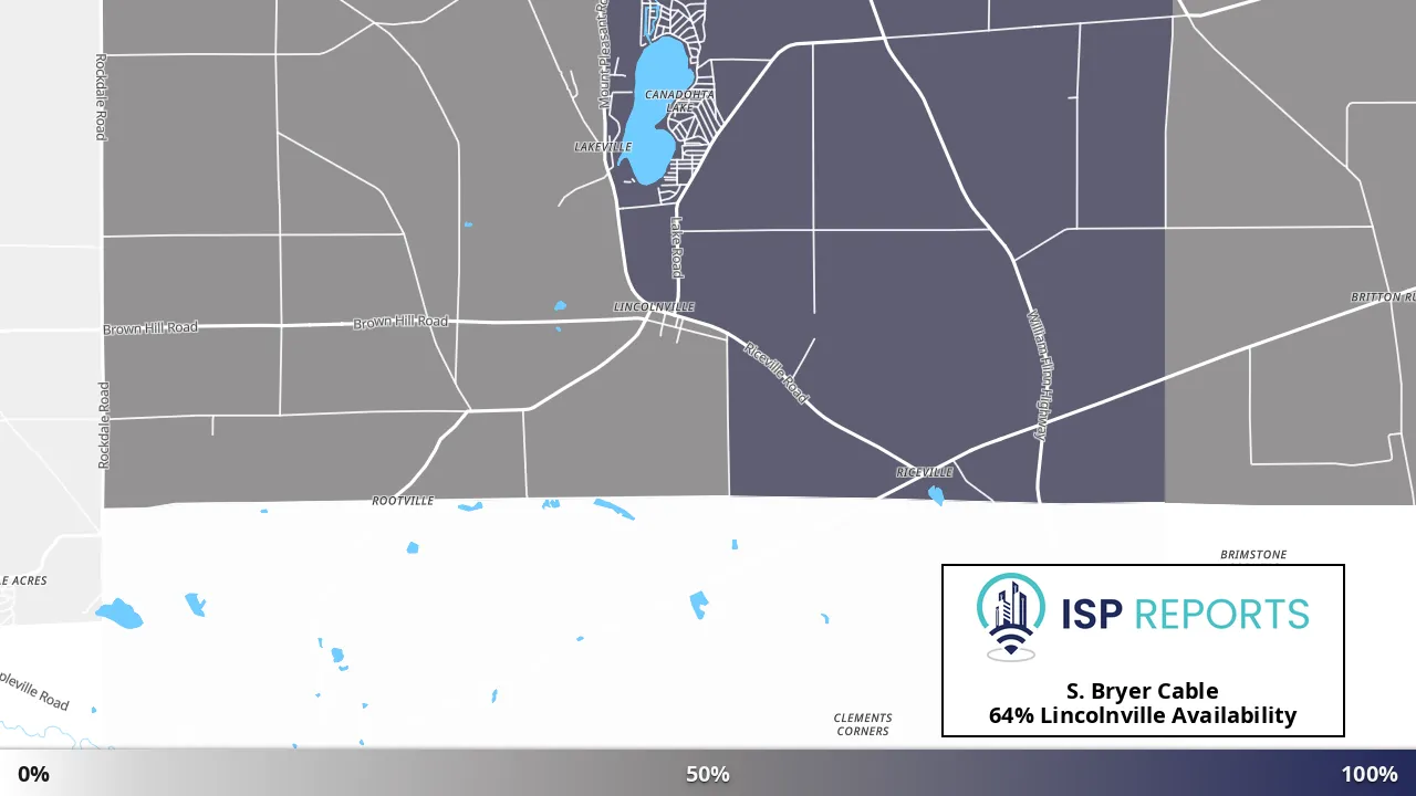 Lincolnville, PA map of internet availability