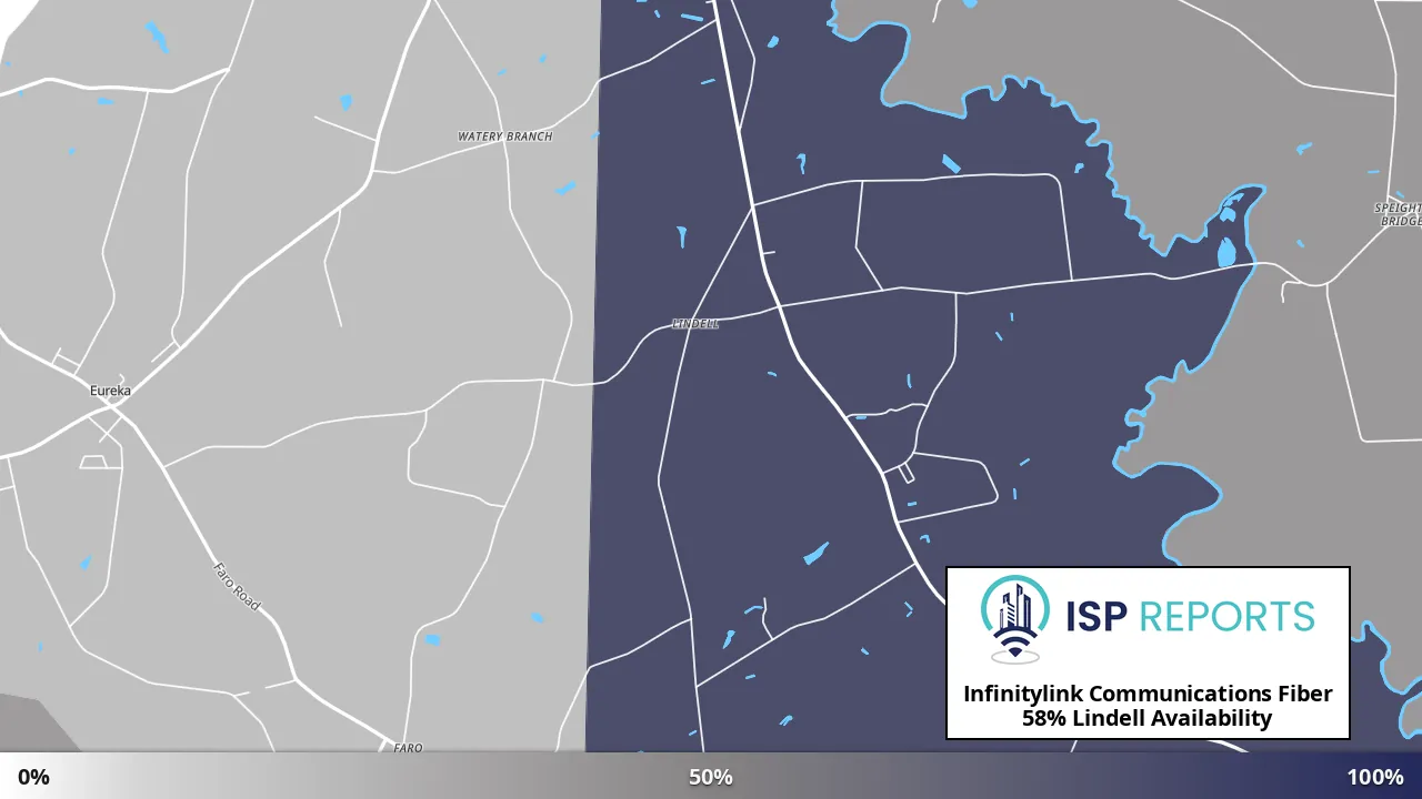 Lindell, NC map of internet availability