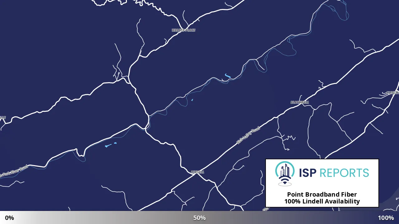 Lindell, VA map of internet availability