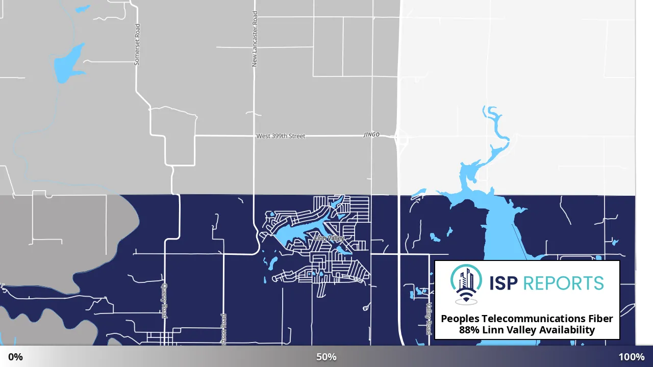 Linn Valley, KS map of internet availability
