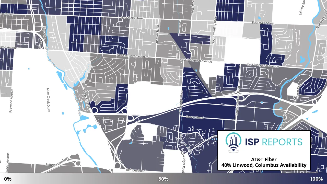 Linwood, Columbus, OH map of internet availability