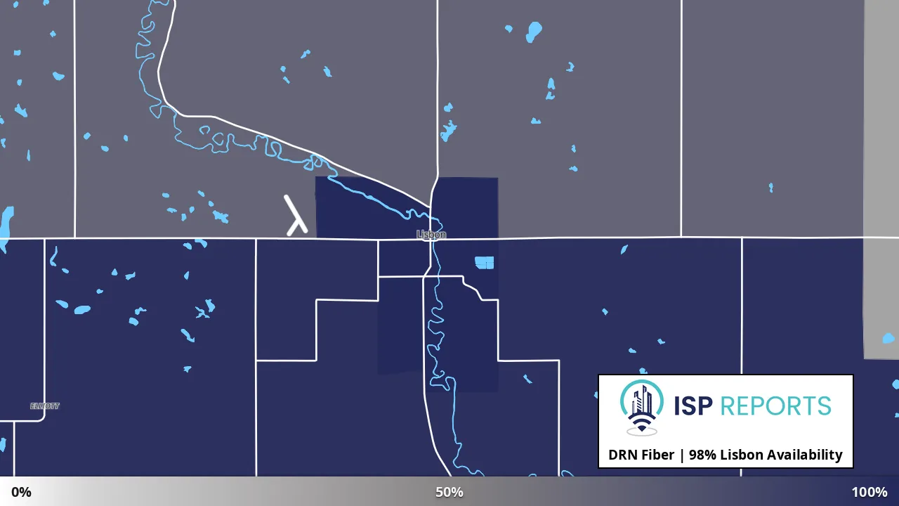 Lisbon, ND map of internet availability