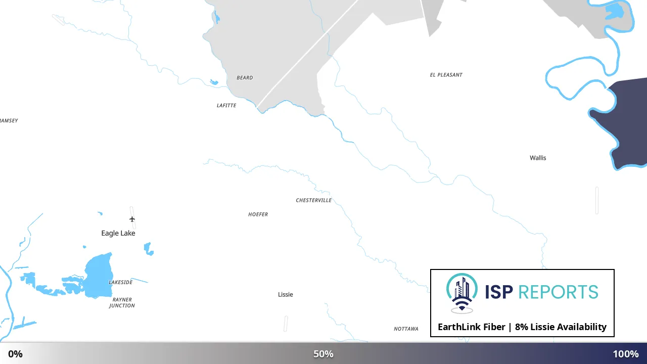 Lissie, TX map of internet availability