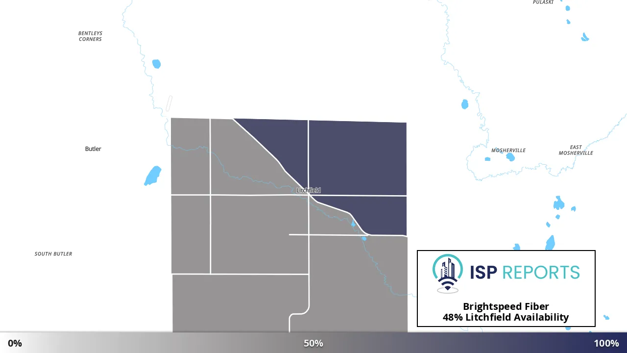Litchfield, MI map of internet availability