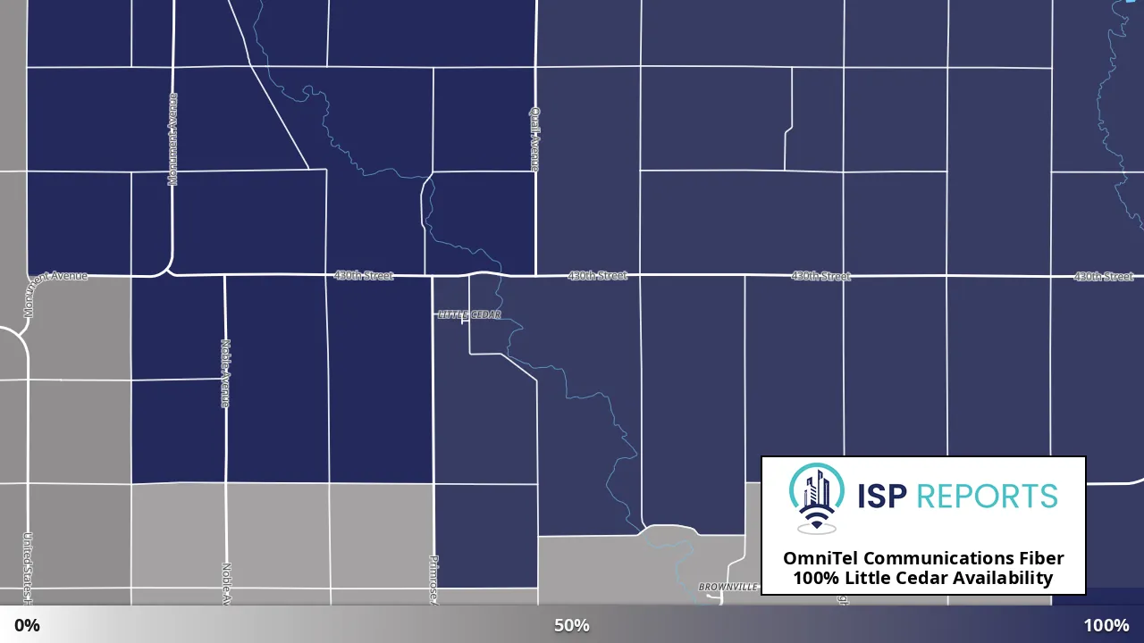 Little Cedar, IA map of internet availability