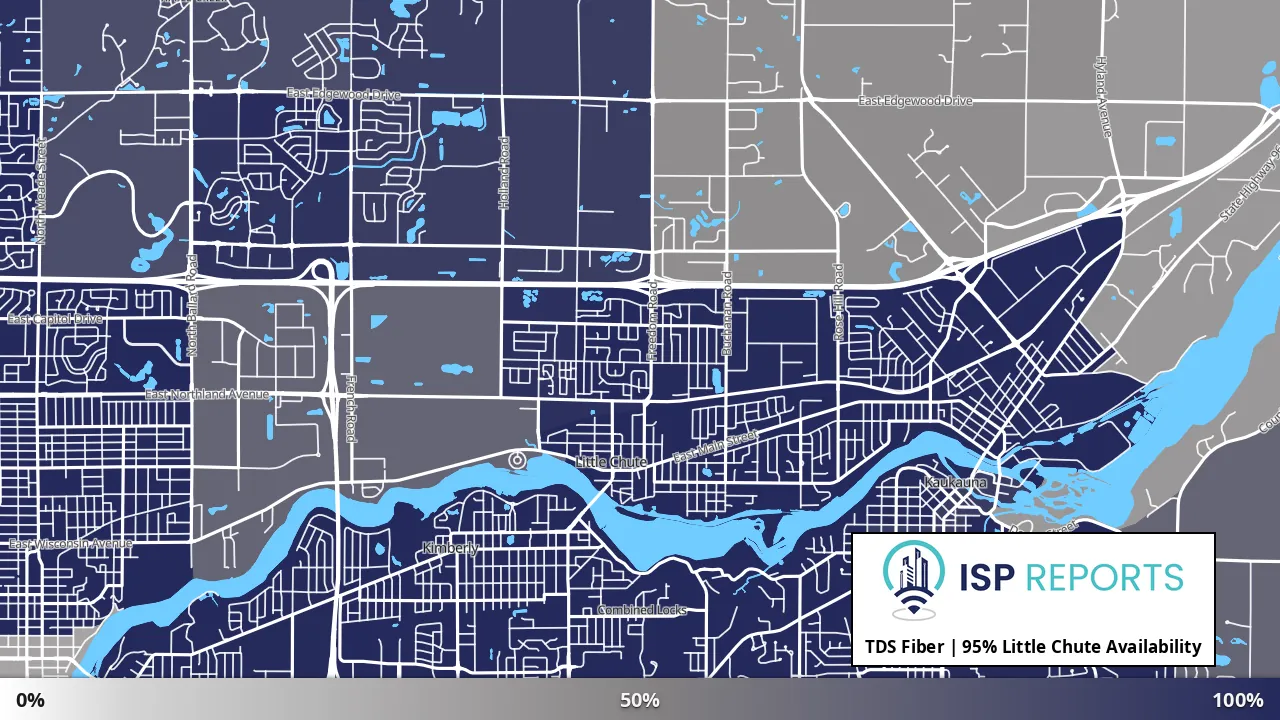 Little Chute, WI map of internet availability