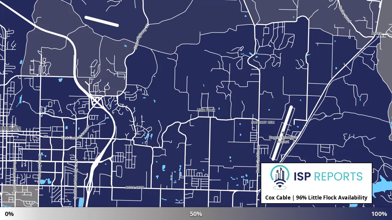 Little Flock, AR map of internet availability