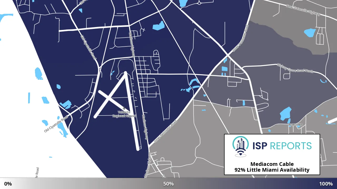 Little Miami, GA map of internet availability
