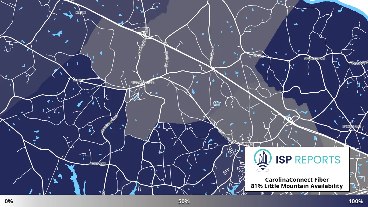 Little Mountain, SC map of internet availability