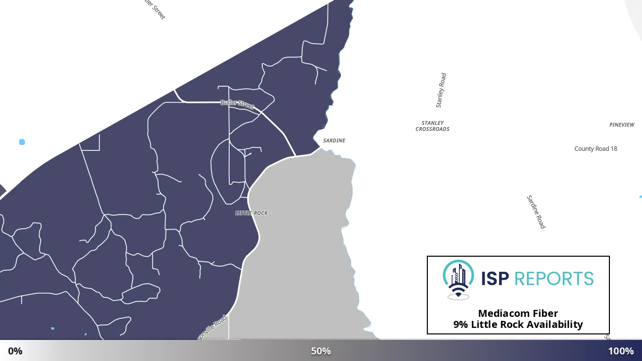 Little Rock, AL map of internet availability
