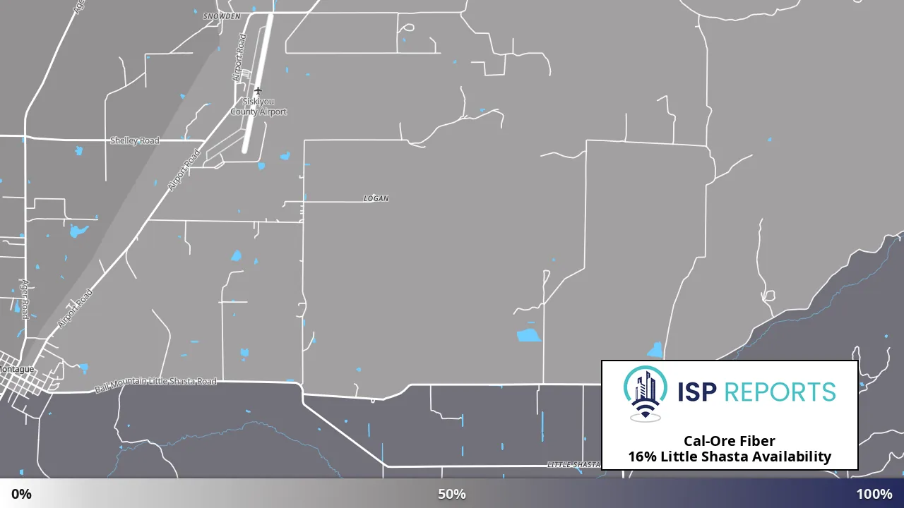 Little Shasta, CA map of internet availability