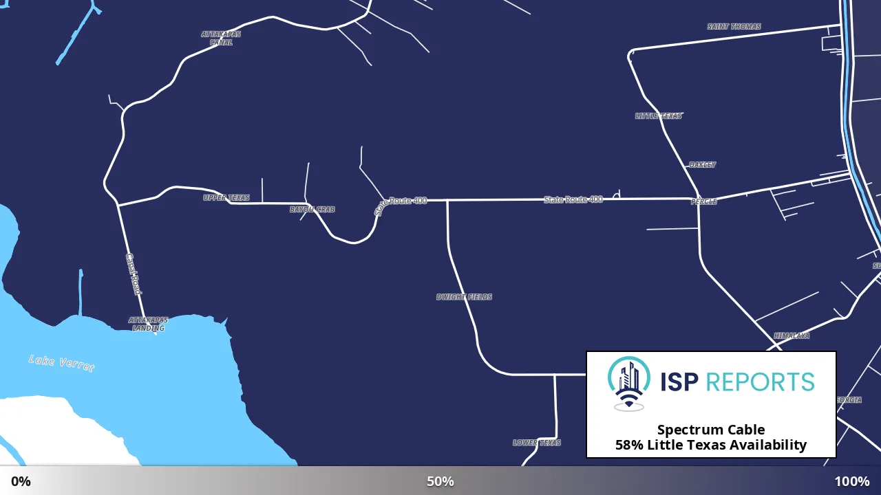 Little Texas, LA map of internet availability