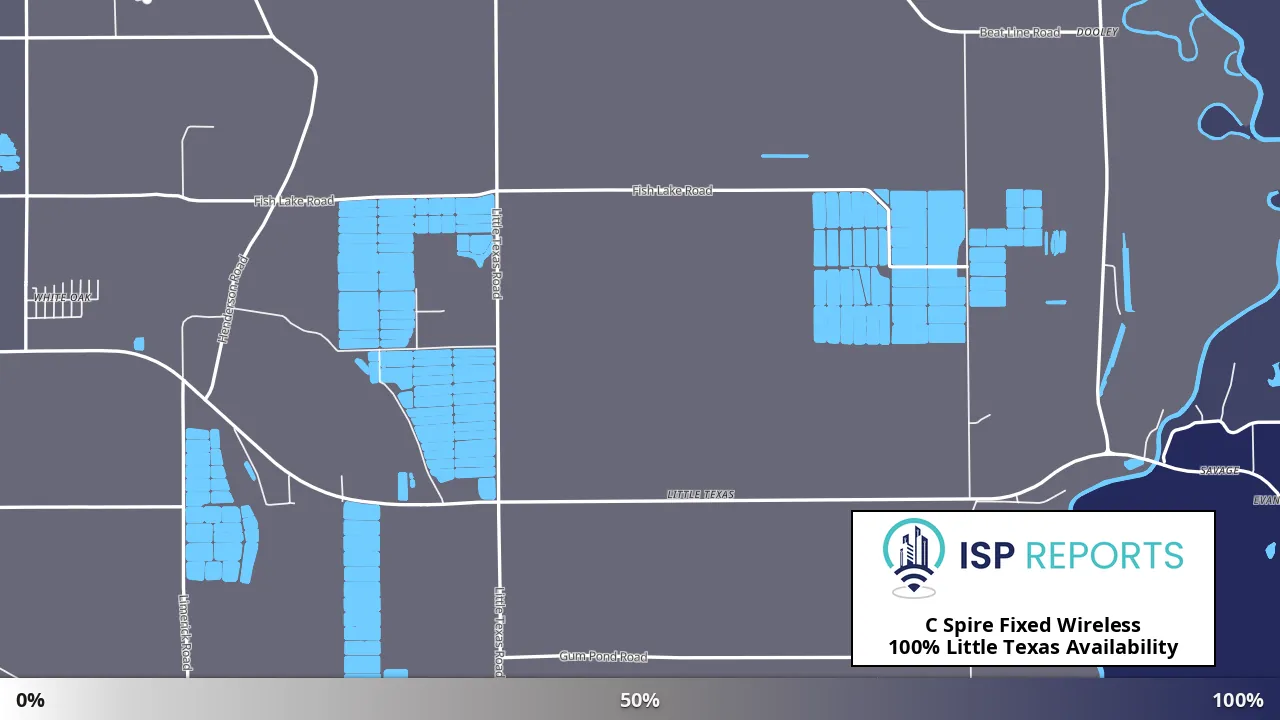 Little Texas, MS map of internet availability