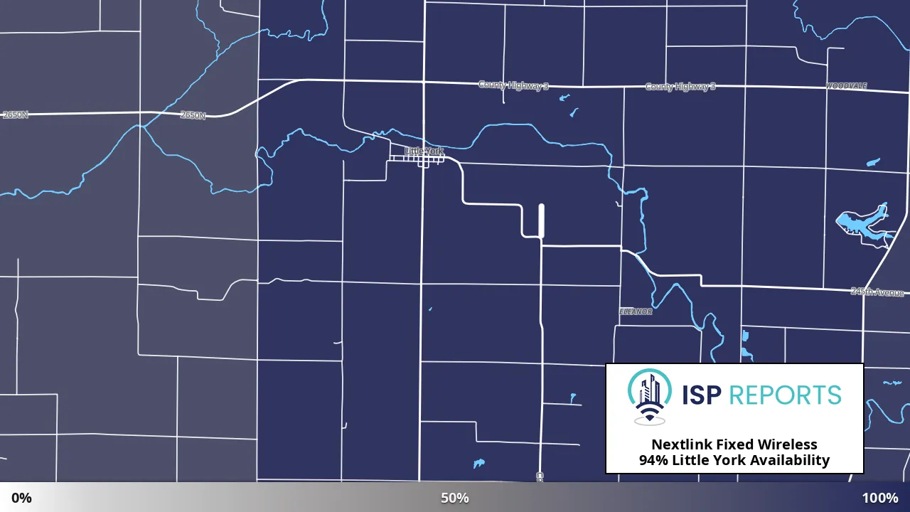 Little York, IL map of internet availability
