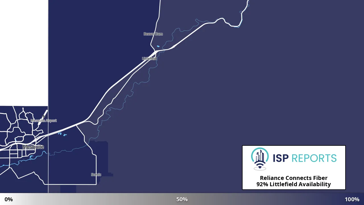 Littlefield, AZ map of internet availability